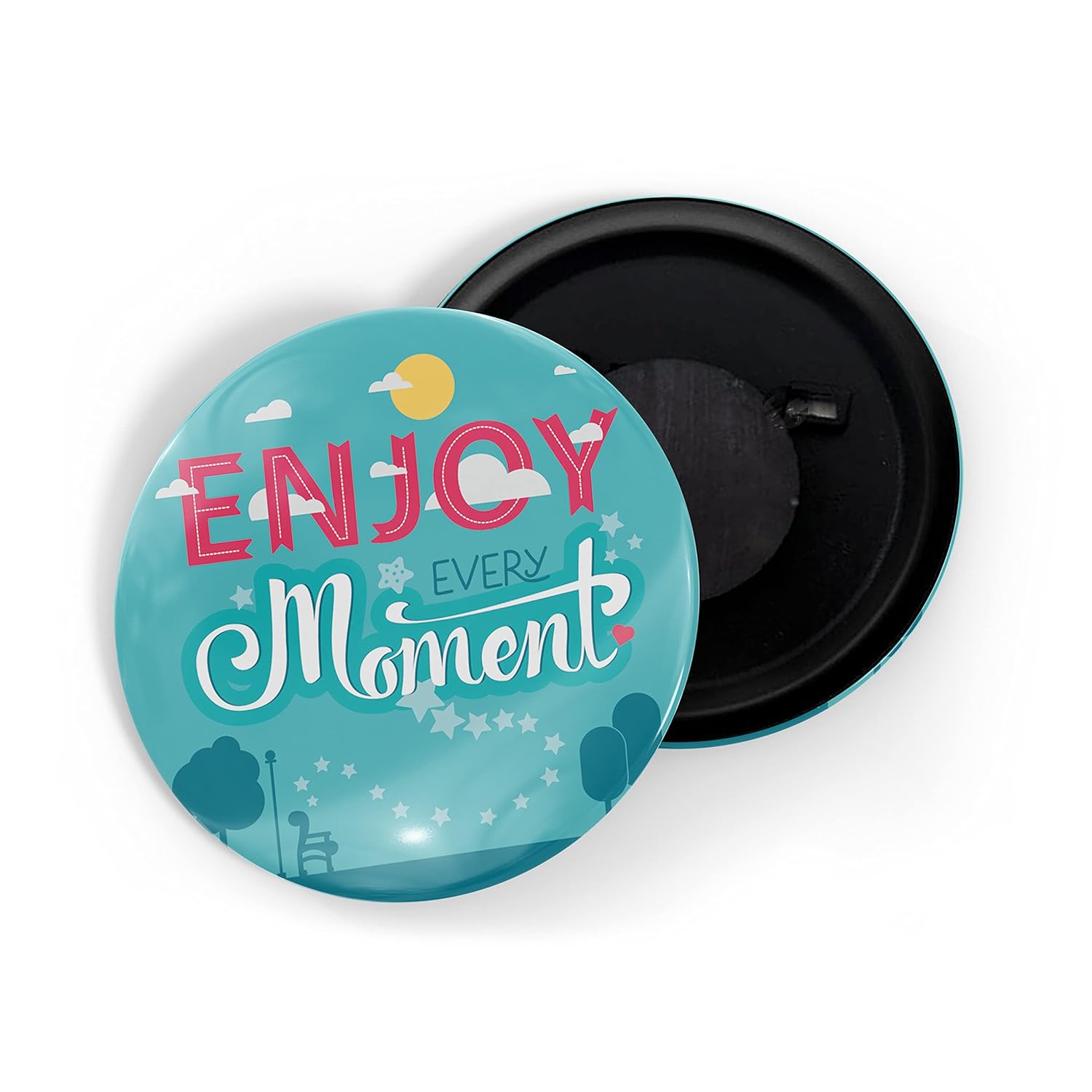 dhcrafts Fridge Magnet Blue Enjoy Every Moment Glossy Finish Design Pack of 1 (58mm)